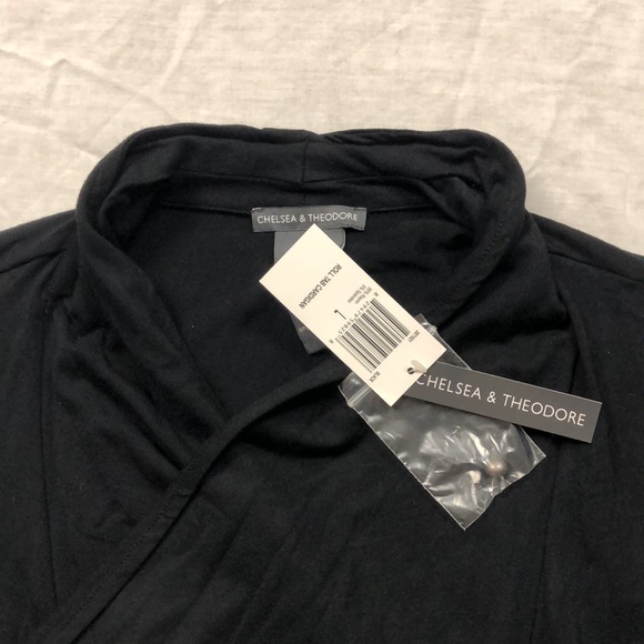 Chelsea & Theodore Roll Tab Women’s Cardigan/ Size: L/ Color: Black/ NWT - Picture 2 of 10